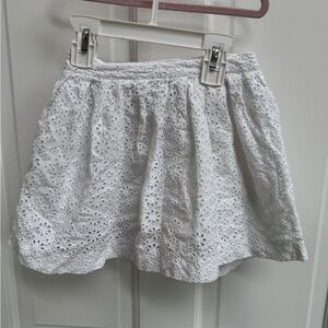 Polo by Ralph Lauren Girls Size 4 4T White Eyelet Skater Zip Up Formal Skirt